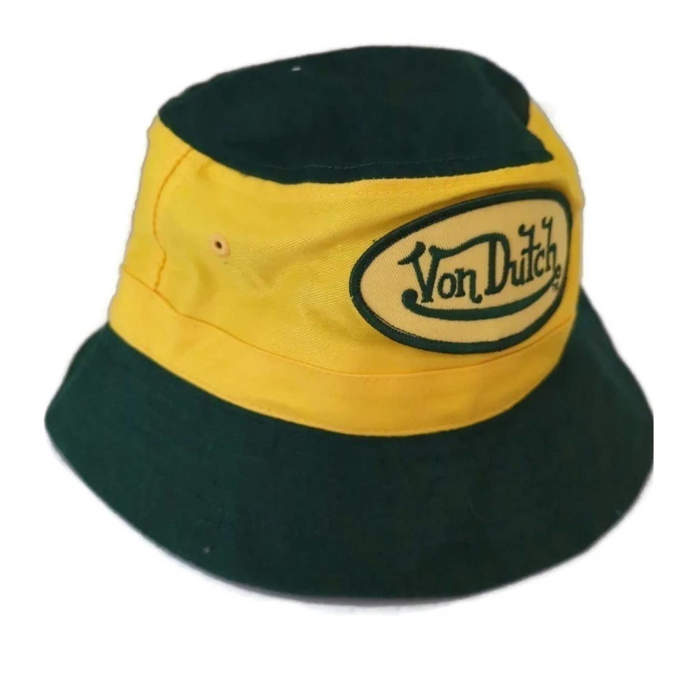 New Von Dutch Bucket Hat Yellow Green Unisex Youth One size